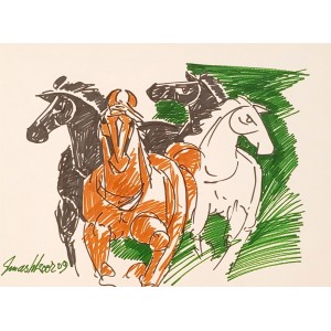 Mashkoor Raza, 10 x 13 Inch, Marker on Paper, Abstract Painting, AC-MR-728